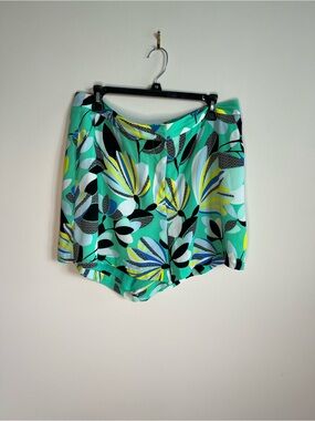 Kaari Blue Teal Floral Print Women's Shorts